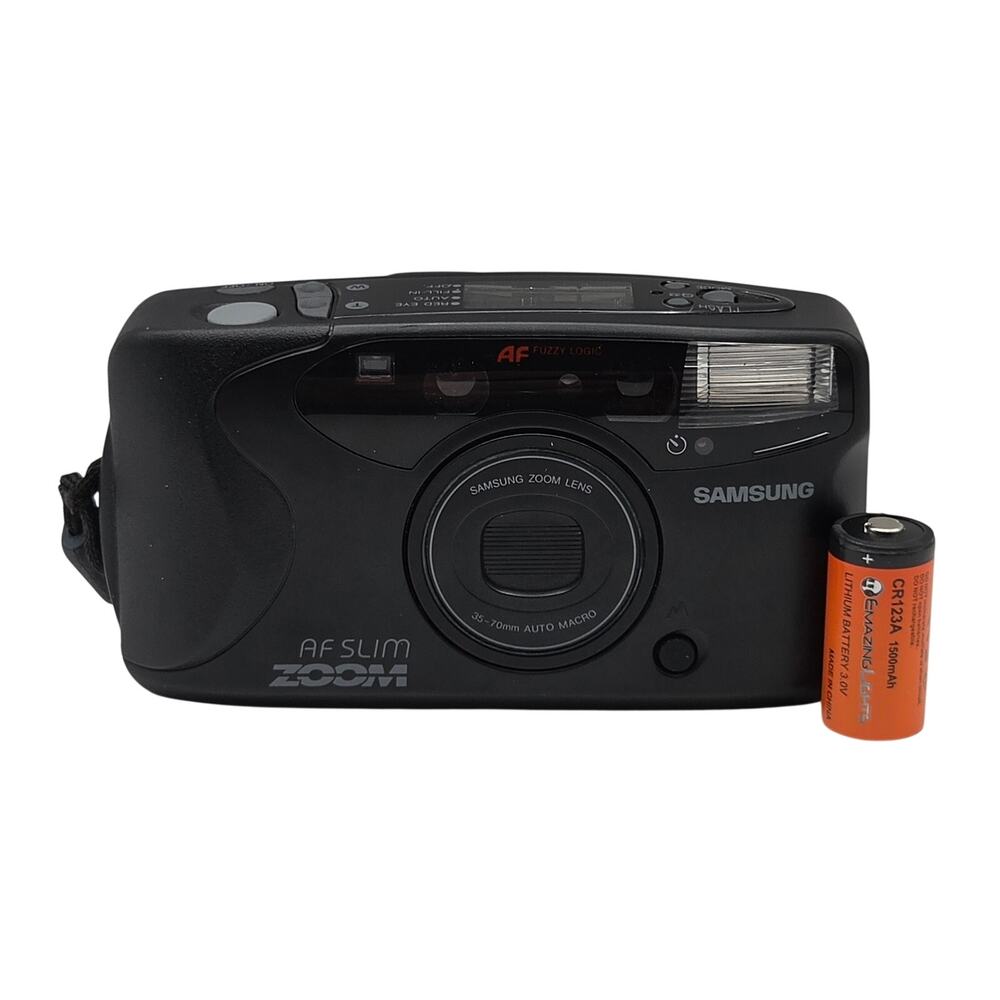 Samsung AF Slim Zoom Tested 35MM Film Camera With Battery & Bag Very Good